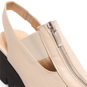 Carl Scarpa Paxe Off White Leather Wavesole Wedge Sandals